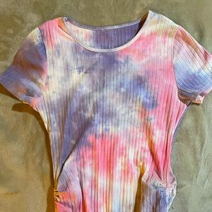 Ribbed Tie Dye Dress Pink/Purple